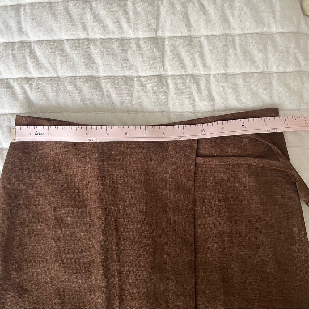 Zulu and Zephyr Chocolate Linen Wrap Skirt sz.US 4 Runs Small - Picture 12 of 12